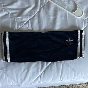 Adidas Black Tube Top with White Stripes